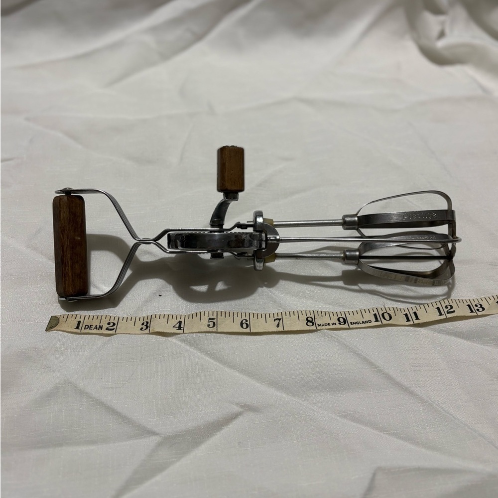 Stainless Steel Hand Mixer with Wooden Handle